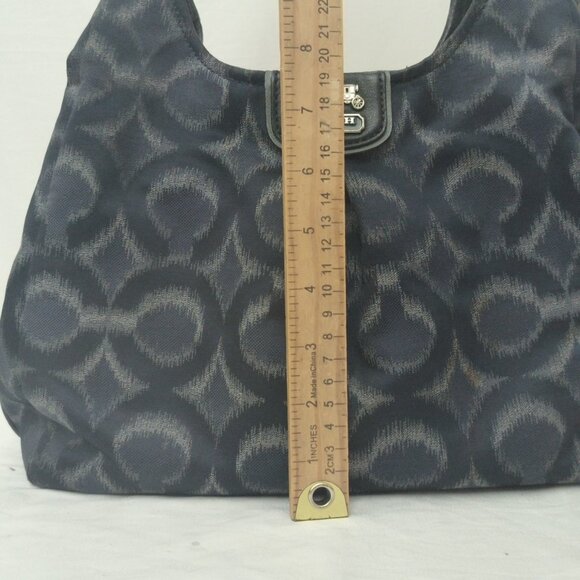 COACH Madison Ikat Maggie Op Women's NAVY Blue Carryall Shoulder Bag Purse 21295 - Picture 5 of 16